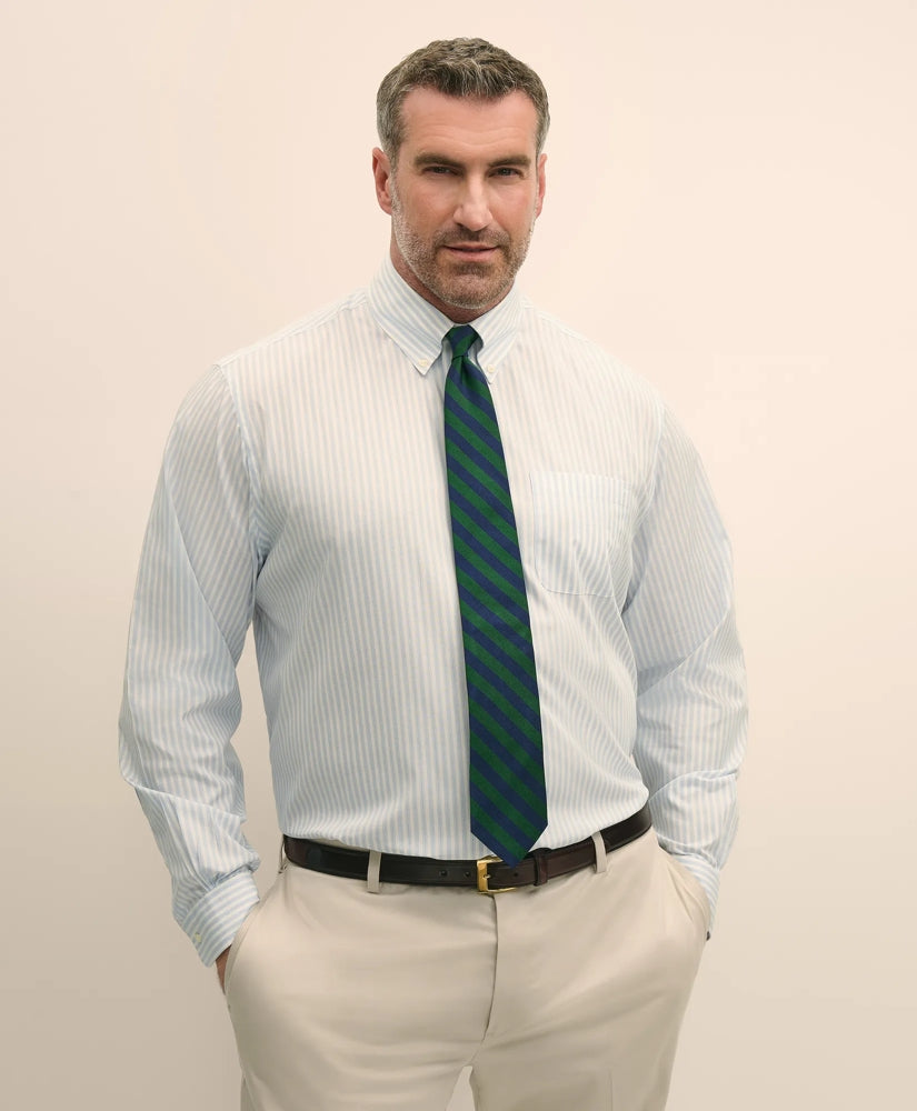Dress Shirt Big & Tall Stretch Cotton Broadcloth Non-Iron Polo Button Down Collar