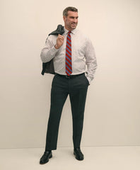 Windowpane Dress Shirt Big & Tall Stretch Cotton Broadcloth Non-Iron Ainsley Collar