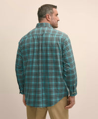 Big & Tall Stretch Cotton Non-Iron Twill Polo Button Down Collar Tartan Shirt