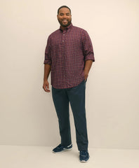 Windowpane Sport Shirt Big & Tall Stretch Supima® Cotton Non-Iron Twill Polo Button Down