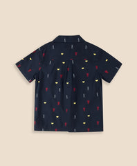 Boys Cotton Blend Lobster Bake Camp Collar Shirt