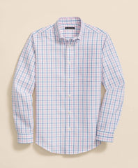 Boys Non-Iron Broadcloth Polo Button-Down Collar Check Sport Shirt