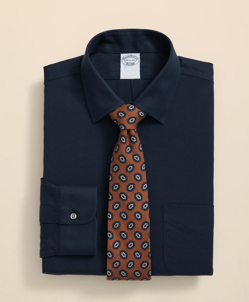 Dress Shirt Brooks Brothers Explorer Collection Non-Iron Twill Ainsley Collar