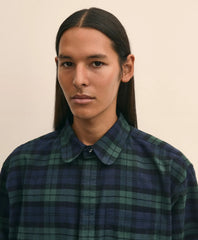 Tartan Dress Shirt Brooks Brothers X Engineered Garments Cotton Flannel Round Pinhole Collar Oversized