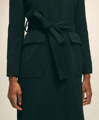 Brushed Wool Twill Wrap Coat
