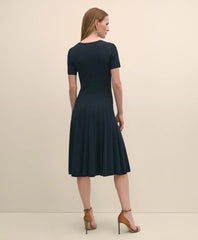 Cable-Knit Fit-and-Flare Sweater Dress
