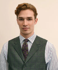 Classic Fit Wool Windowpane Suit Vest