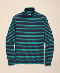 Cotton Blend Striped Turtleneck