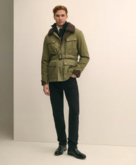 Cotton Field Jacket With Removable Shearling Collar