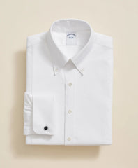 Cotton Oxford Button-Down Collar Pique Bib Tuxedo Shirt