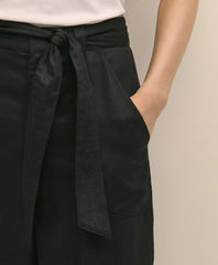 Belted Wide-Leg Utility Pants