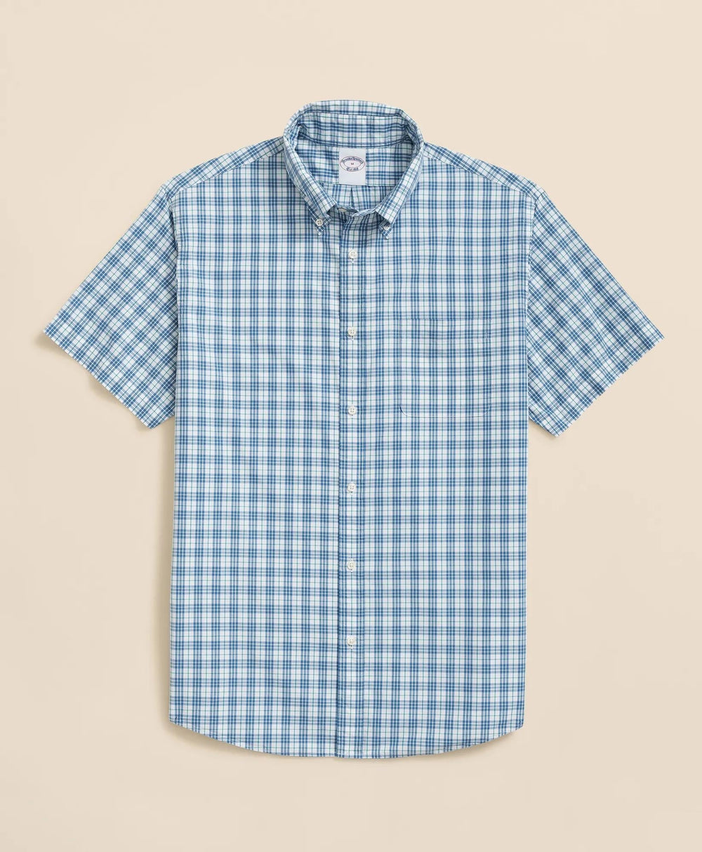 Poplin Short-Sleeve Grid Checks Friday Shirt