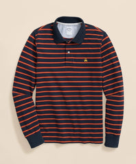 Golden Fleece® Stretch Supima® Long-Sleeve Striped Polo Shirt