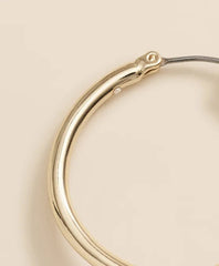 Gold-Tone Faux-Pearl Drop Hoop Earrings