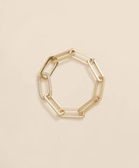 Loni Paul Gold Rectangle Paperclip Bracelet in 14K Plated Gold