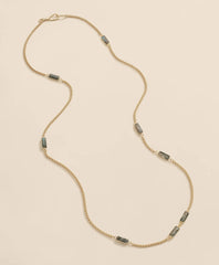 Loni Paul Labradorite Baguette Long Necklace in 14K Plated Gold