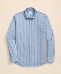 Striped Sport Shirt Performance Series Stretch Polo Button-Down Collar