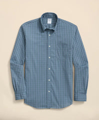 Performance Series Stretch Polo Button-Down Collar Tartan Sport Shirt