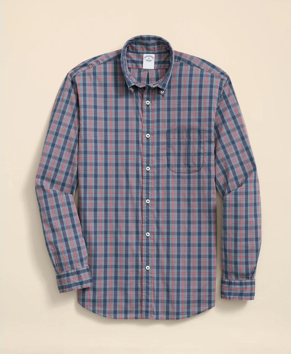 Performance Series Stretch Polo Button-Down Collar Tartan Sport Shirt