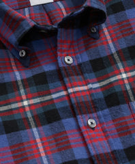 Portuguese Flannel Polo Button Down Collar Bright Plaid Shirt