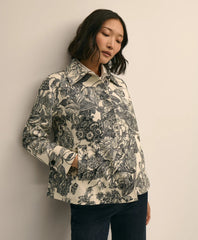 Relaxed Cotton Twill Floral Jacket