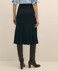 Silk Viscose Pleated Sweater Skirt