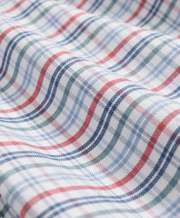 Stretch Cotton Non-Iron Oxford Polo Button Down Collar Windowpane Short-Sleeve Shirt