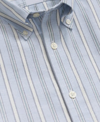 Stretch Non-Iron Oxford Button-Down Collar Outline Stripe Sport Shirt