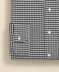Gingham Dress Shirt Stretch Supima® Cotton Non-Iron Herringbone English Spread Collar