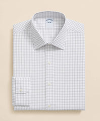 Stretch Supima® Cotton Non-Iron Pinpoint Oxford Ainsley Collar Windowpane Dress Shirt