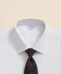 Stretch Supima® Cotton Non-Iron Pinpoint Oxford Ainsley Collar Windowpane Dress Shirt