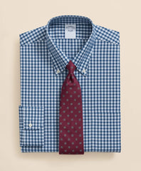 Stretch Supima® Cotton Non-Iron Pinpoint Oxford Polo Button Down Collar Check Dress Shirt