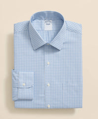 Checked Dress Shirt Stretch Supima® Cotton Non-Iron Royal Oxford Ainsley Collar