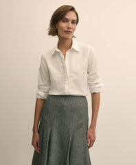 Supima® Cotton Beaded-Trim Poplin Shirt
