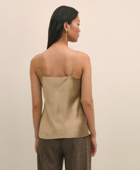 V-Neck Cami in Washable Silk Charmeuse
