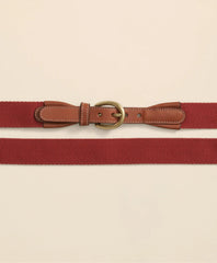 Webbed Leather-Accent Belt