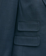 Wool-Blend Shrunken Fit Hopsack Jacket