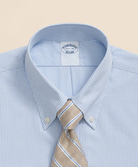 Pure Supima® Cotton Regular-Finish Polo Button Down Collar Micro Windowpane Dress Shirt