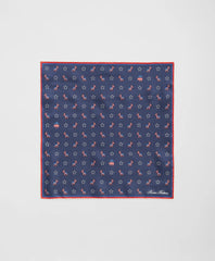 Donkey Motif Silk Pocket Square