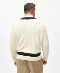 Big & Tall Supima® Cotton Cable Tennis Sweater