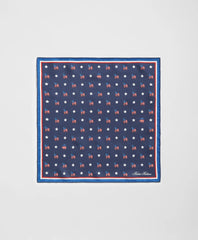 Elephant Motif Silk Pocket Square