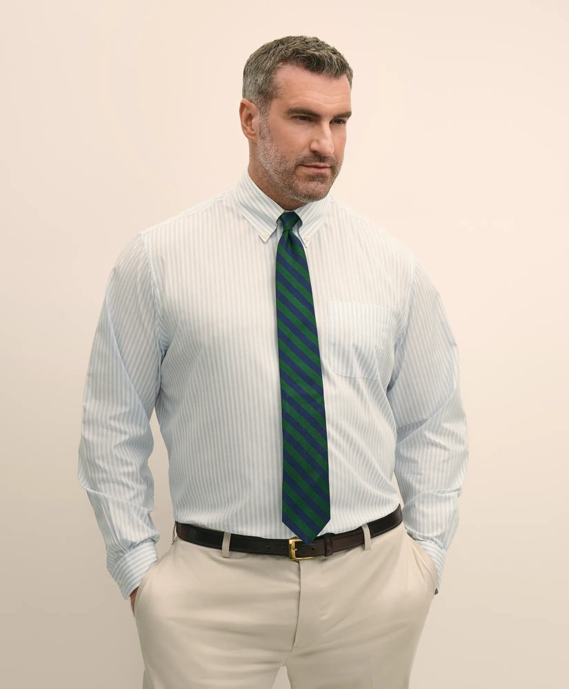Dress Shirt Big & Tall Stretch Cotton Broadcloth Non-Iron Polo Button Down Collar