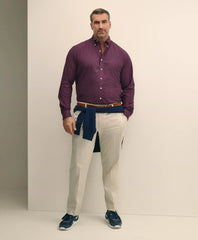 Gingham Shirt Big & Tall Stretch Cotton Non-Iron Oxford Polo Button Down Collar