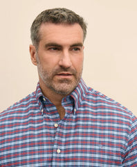 Big & Tall Stretch Cotton Non-Iron Oxford Polo Button Down Collar Royal Stewart Tartan Shirt