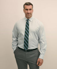 Big & Tall Stretch Cotton Non-Iron Pinpoint Oxford Ainsley Collar Windowpane Dress Shirt