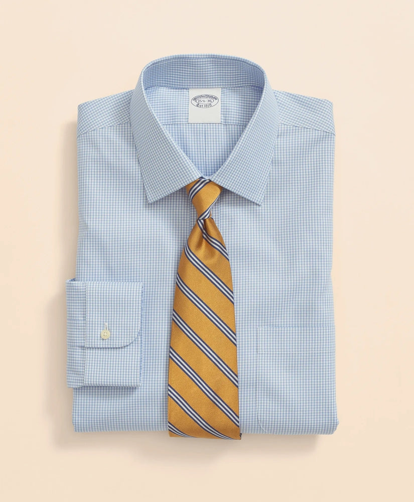 Big & Tall Stretch Supima® Cotton Non-Iron Pinpoint Oxford Ainsley Collar Gingham Dress Shirt