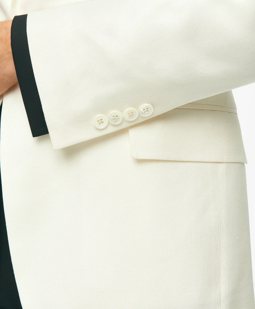 Black Fleece Peak Lapel Dinner Jacket in Silk Dupioni