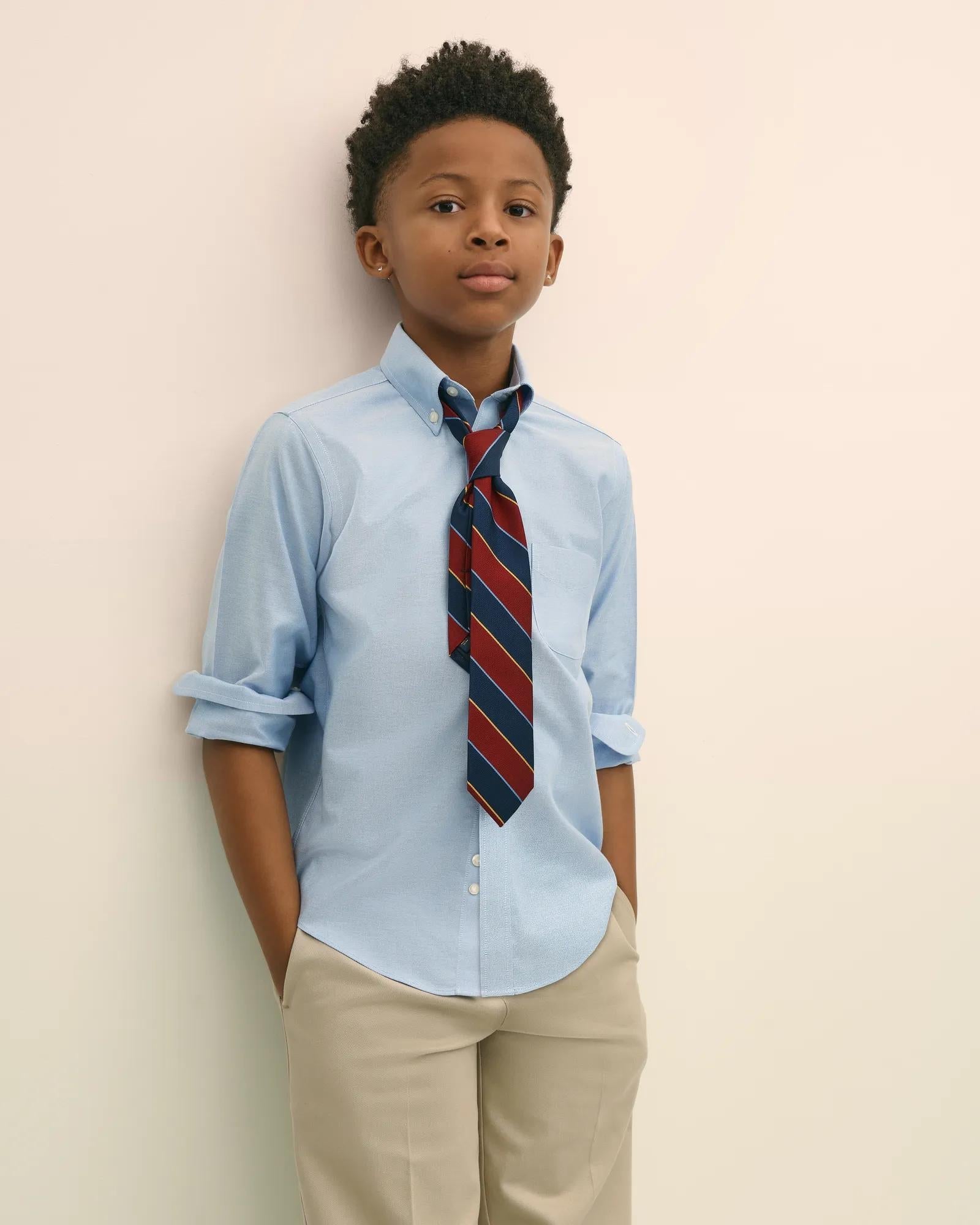 Boys Non-Iron Supima® Oxford Polo Button-Down Dress Shirt