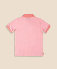 Boys Stretch Cotton Contrast Pique Polo Shirt