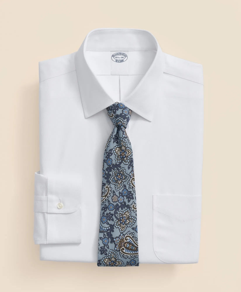 Dress Shirt Brooks Brothers Explorer Collection Non-Iron Twill Ainsley Collar